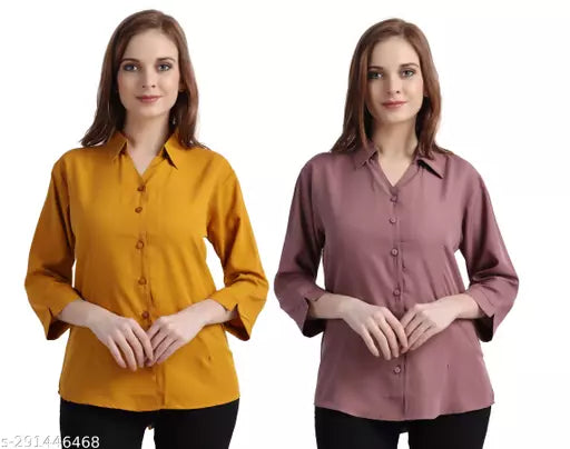 Fancy Retro Women Shirts (Pack of 2)