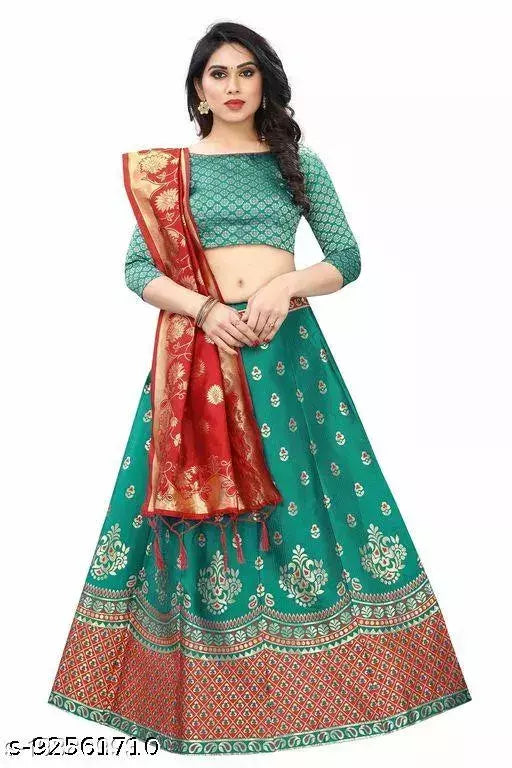 BANARASI LEHENGA CHOLI WITH BLOUSE (UN-STITCHED) BY VAIDIK ETHNIC
