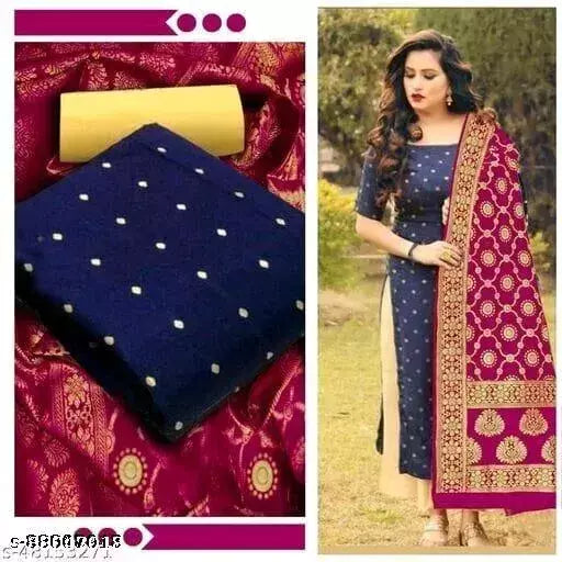 New Banarasi Silk Dress Material With Dupattas