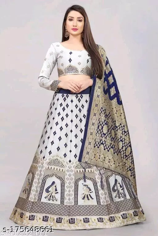 NEW JAQUARD LEHENGA WITH BLOUSE (UNSTITCHED)