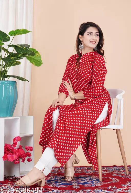 Stylish Womens kurtis D GREEN Color Ethnic Motif Printed Straight Kurti