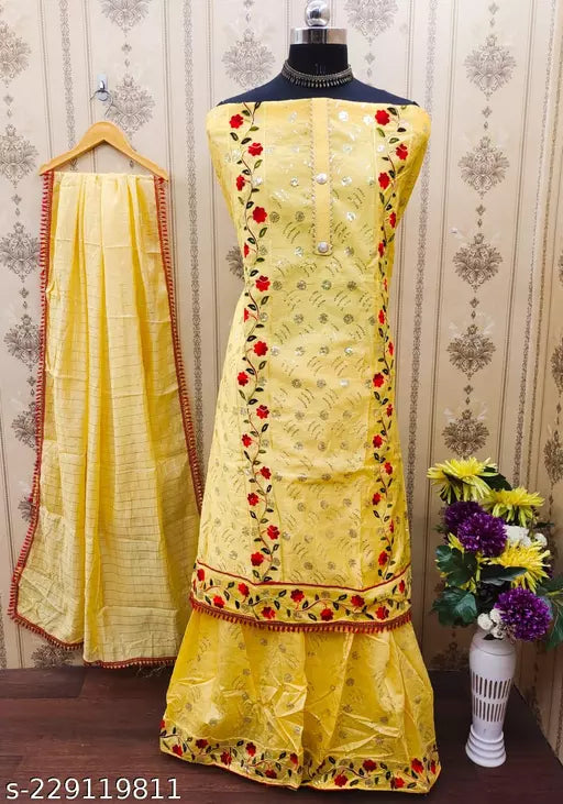 Women's Fashion Chanderi Cotton Garara Suit