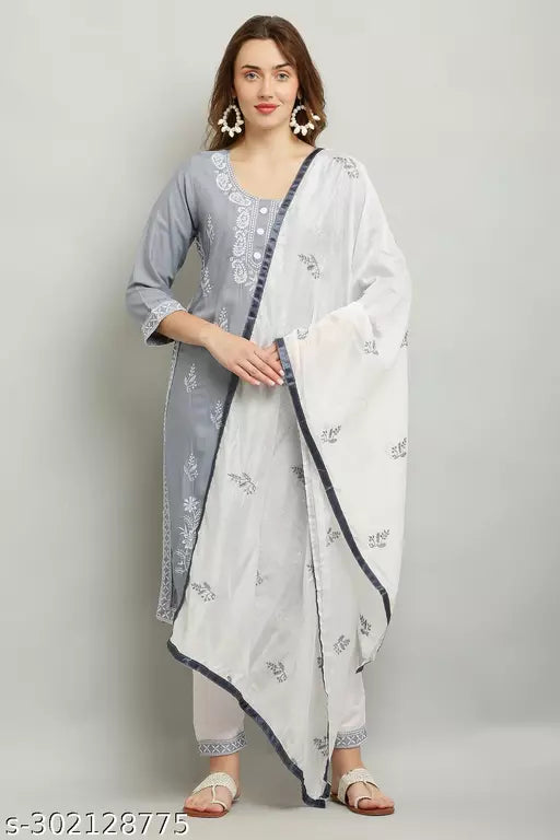 KURTI PANT AND DUPATTA SET