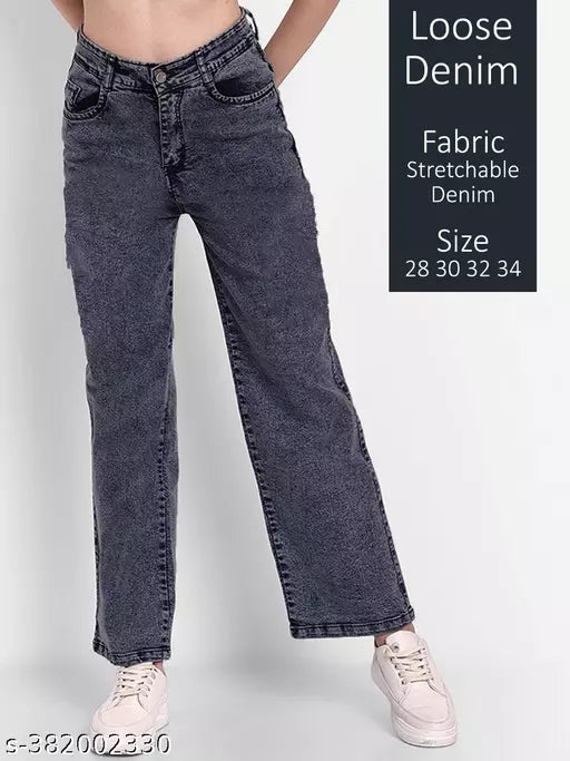 JKP COLLECTION Women & Girl Casual Jeans  Solid Pattern  Denim Fabric In Color Black