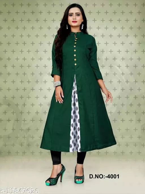 Women's Solid Cotton Kurti