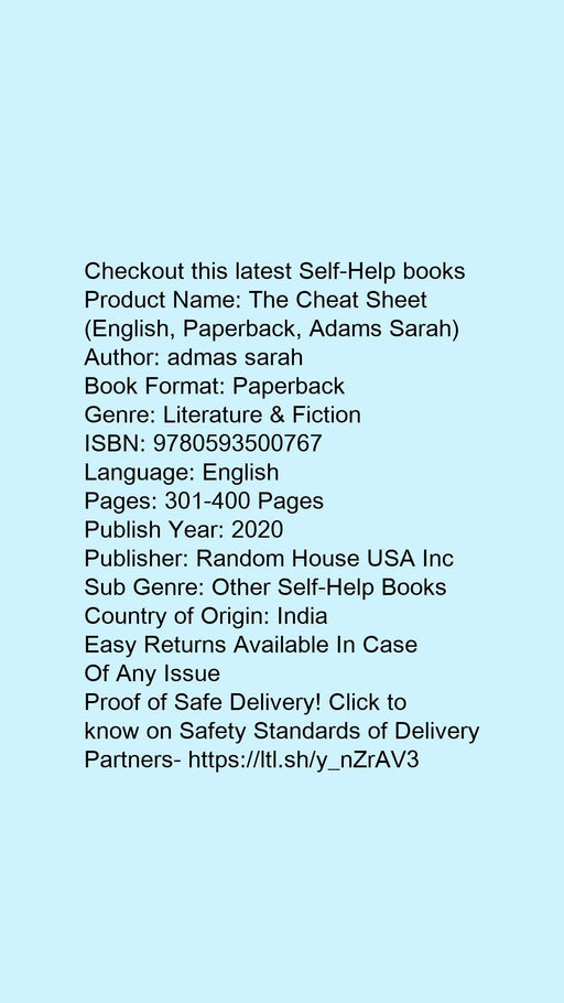 The Cheat Sheet  (English  Paperback  Adams Sarah)