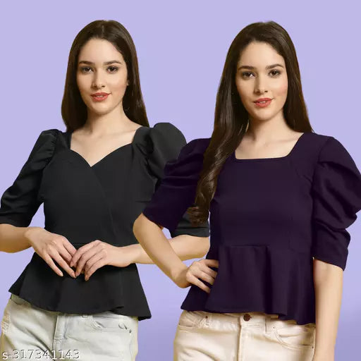 Clasic Casual Fashion Forward Women's Top - Pack of 2