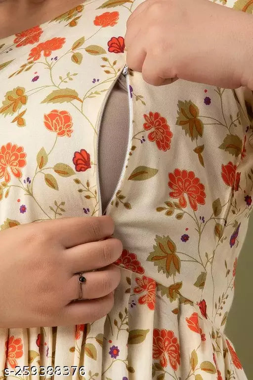 Mialo fashion maternity feeding kurtis for women with both side invisible zip.