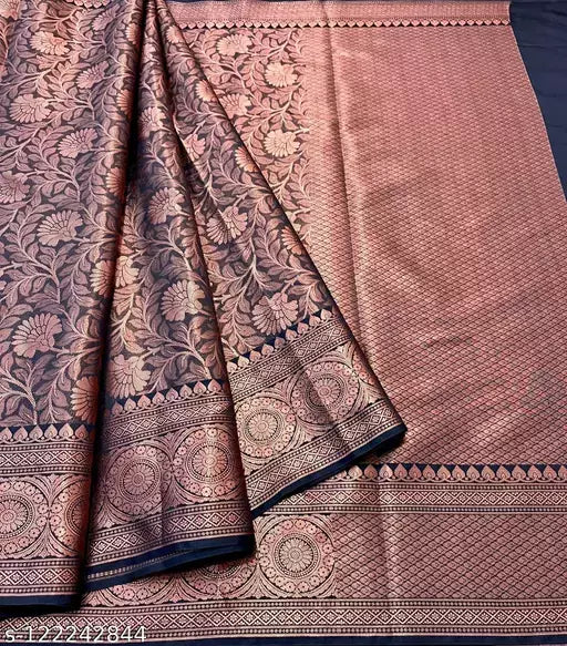 Copper Zari Soft Silk Saree