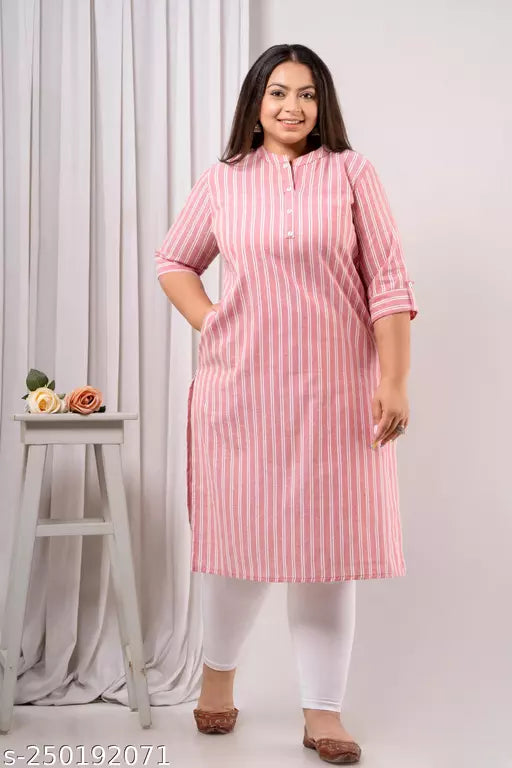 Neerupam Collection Women Pure Cotton Straight Kurti - Red Lining Cotton Kurti 