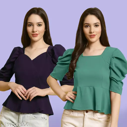 Clasic Casual Fashion Forward Women's Top - Pack of 2