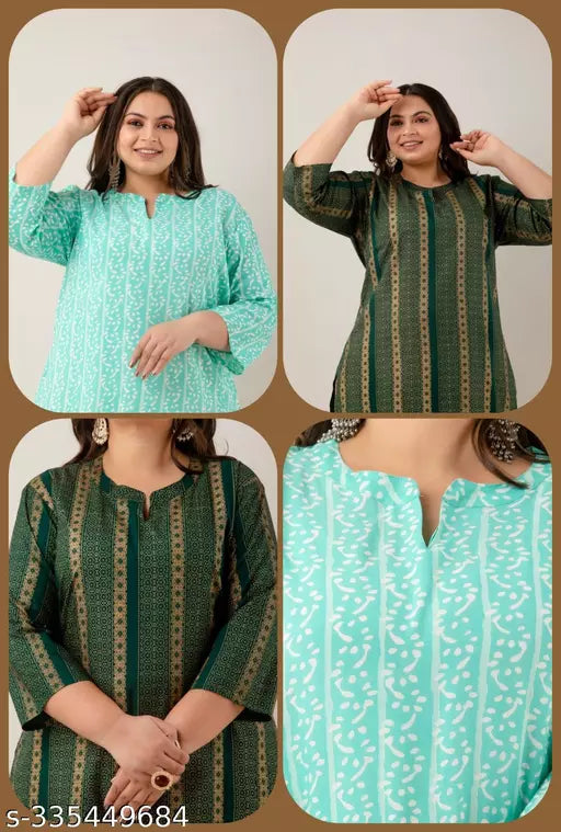 Stylish and Comfortable Plus-Size Rayon Kurti for Women