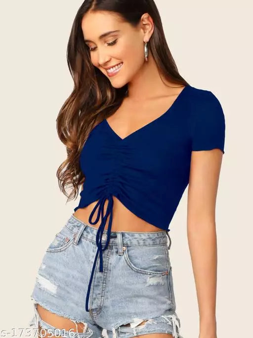 Nevy Blue Crop Top For Woman
