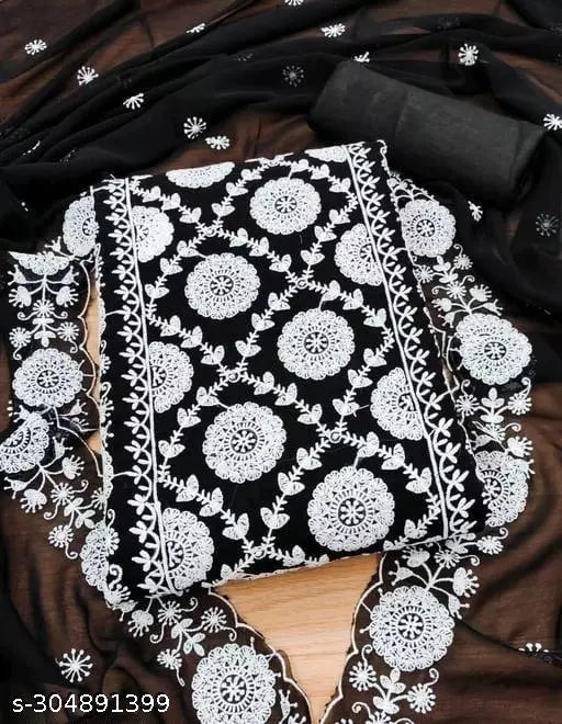 Unstiched Georgette Embroidered Salwar Suits & Dress materials