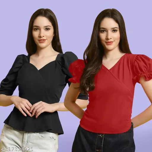 Classic Casual Fashion Forward Women's Top - Pack of 2