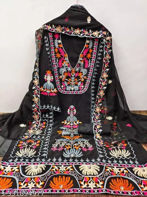 Unstiched georgette dress material | georgette suits for women | embroiderdy work dress material