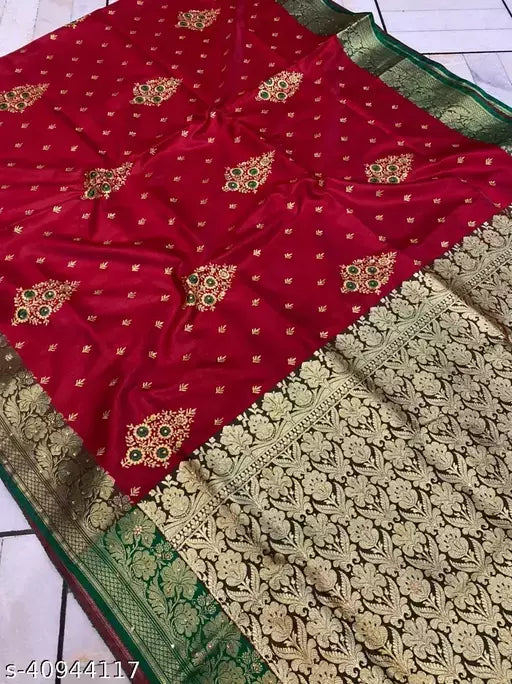 Embroided Satin Silk Saree