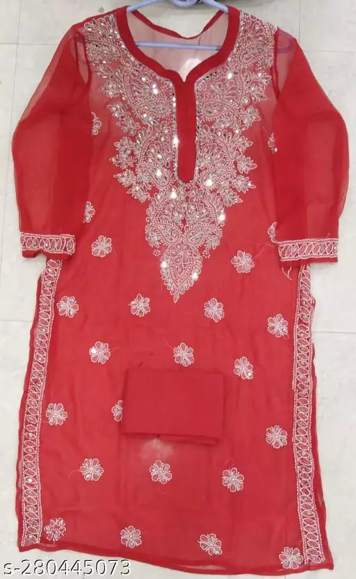 CHIKANARI KURTI WITH MIRROR WORK+INNER