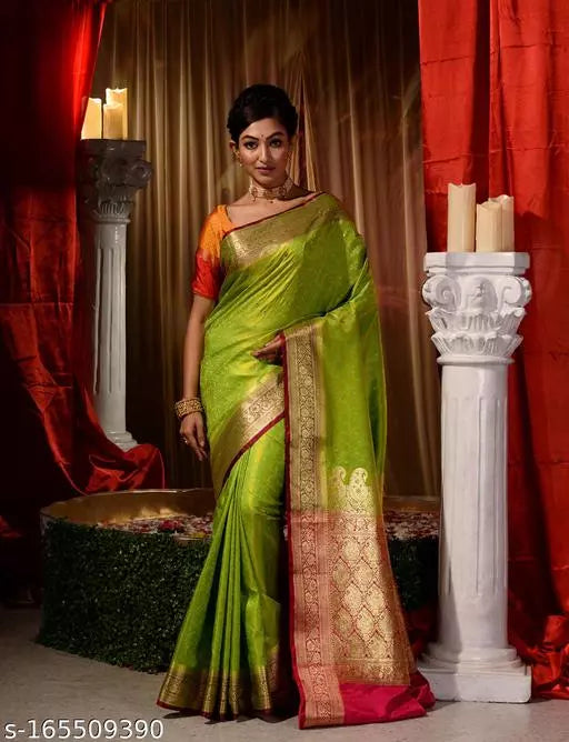 Banarasi Satin Silk Stone Work Saree With Heavy Pallu
