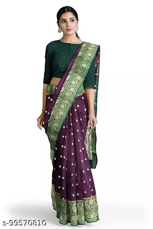 Satin Silk Embroided Saree