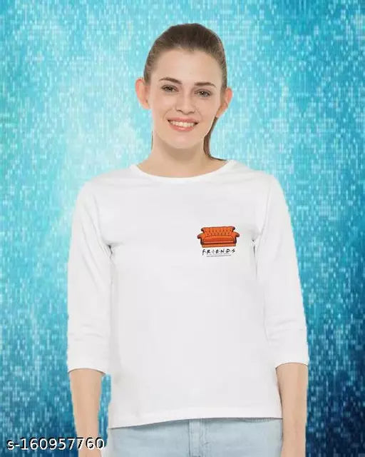 Vivient white Sofa printed top for women and girls