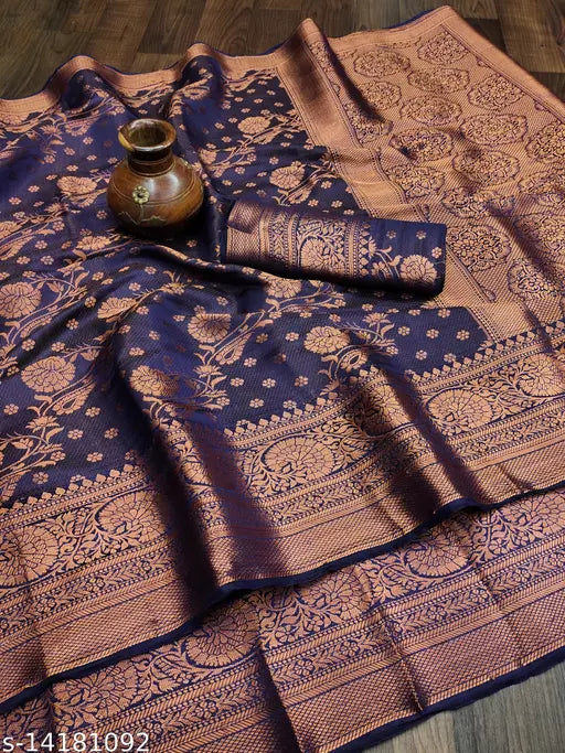 Banarasi Silk Copper Zari Sarees