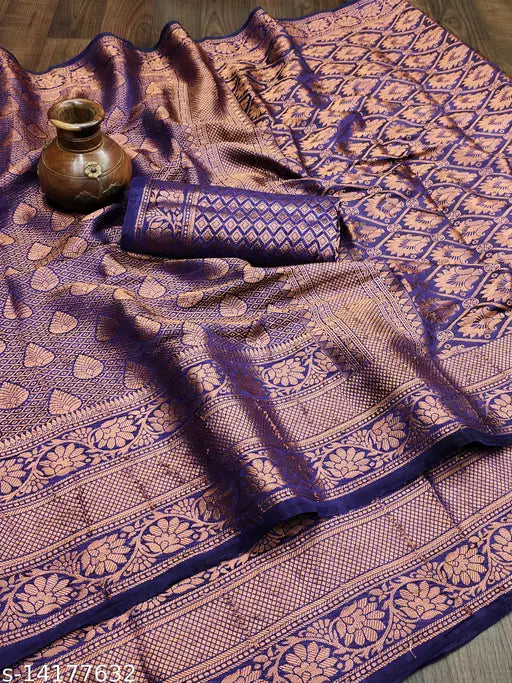 Banarasi Silk Copper Zari Sarees