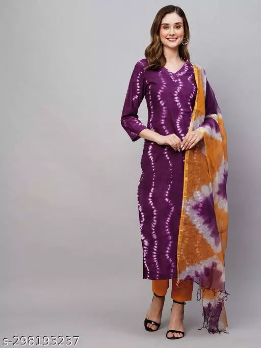 Anni Designer Women's Pink Straight Printed Kurta with Trouser & Dupatta