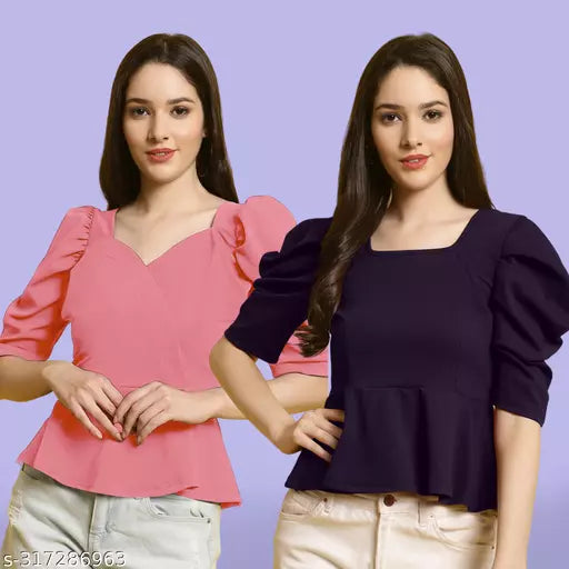 Clasic Casual Fashion Forward Women's Top - Pack of 2
