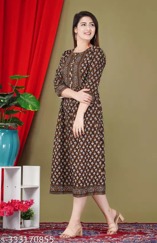 Shree Ganesh Fashion rayone printes Gray kurtis for womans