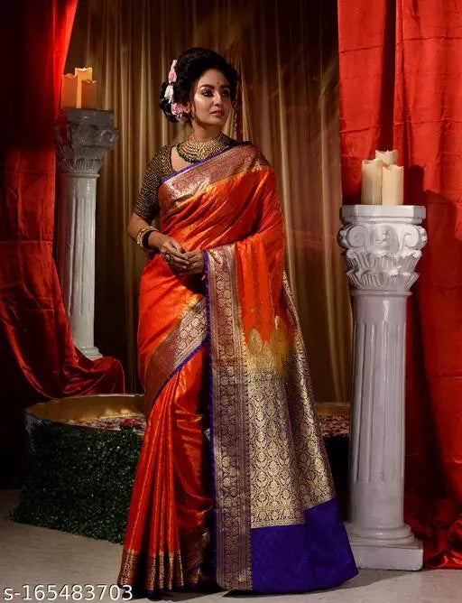 Banarasi Satin Silk Stone Work Saree With Heavy Pallu