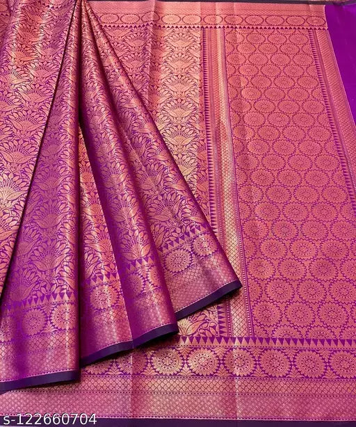 Copper Zari Soft Silk Saree