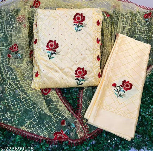New Arrival Cotton salwar Suit and dress materials With Heavy Embroidered Suit moti work And Beautifully Full Work In Duppata