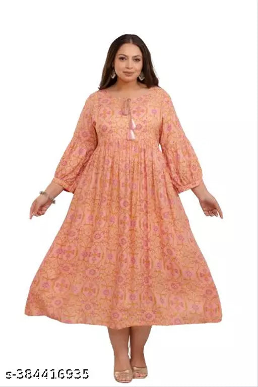 Fashion Zest  All Size Rayon Beige Color Gown
