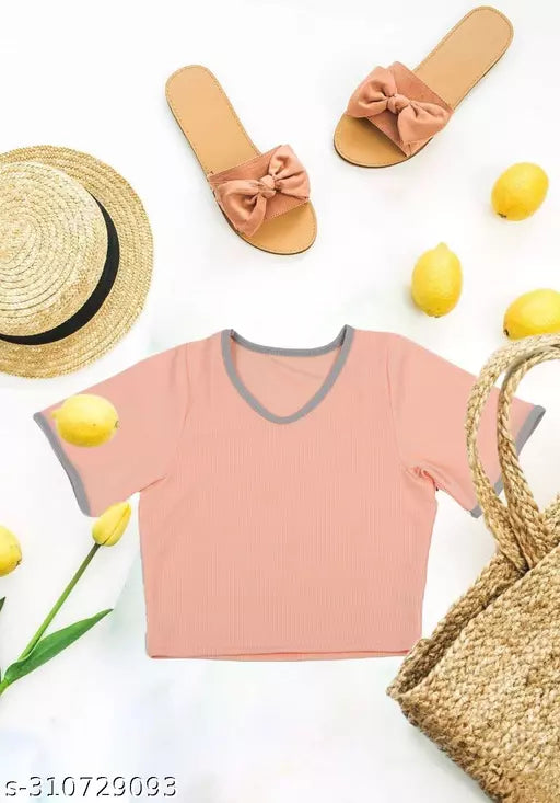 Women's Solid Cotton Rib Knit Crop Tank Top