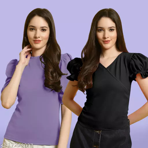 Clasic Casual Fashion Forward Women's Top - Pack of 2