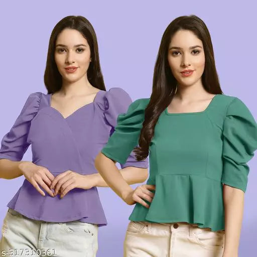 Clasic Casual Fashion Forward Women's Top - Pack of 2