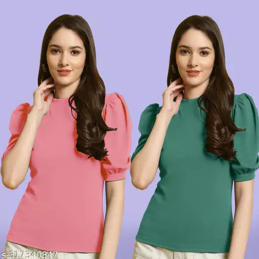 Clasic Casual Fashion Forward Women's Top - Pack of 2