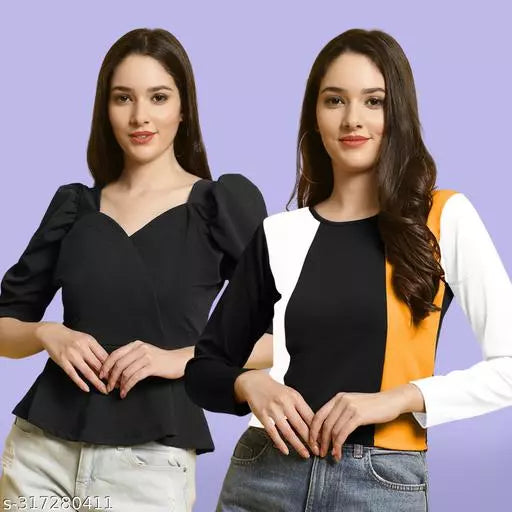 Classic Casual Fashion Forward Women's Tops - Pack of 2