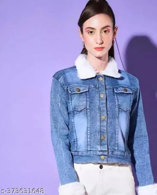 Dobi winter fur jacket aqua blue