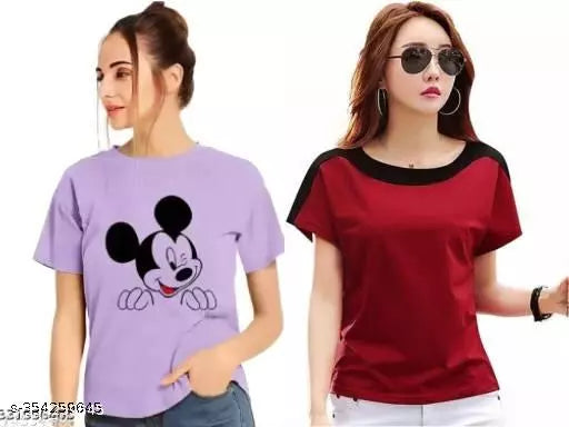 Pretty Graceful Women Tshirts (Pack of 2)