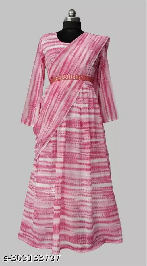 QVAZOR Stylish Fancy Trendy Printed Georgette Gown For Women For Party Wedding Festival Functions