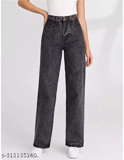 SAANU'S FASHION - STYLISH WIDE LEG DENIM JEANS FOR GIRLS & WOMEN