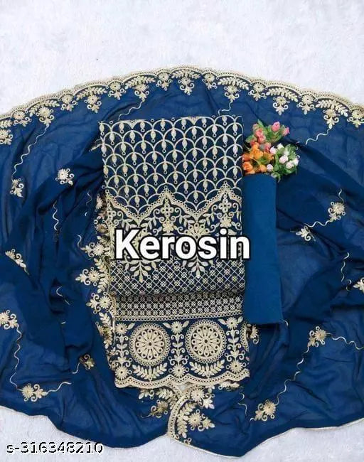 Aagam Fashionable Salwar Suits & Dress Materials Women's Pakistani Patiala Super Festival Wear Floral  Embroidered Sequence Work Georgette Salwar Suit & Dress Materials