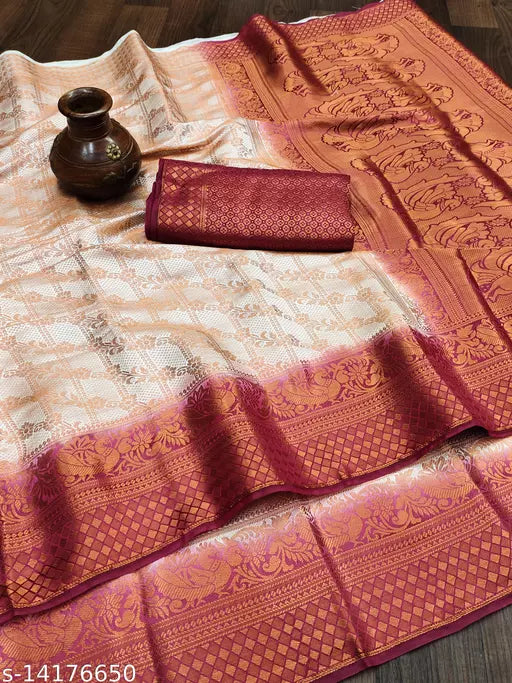 Banarasi Silk Copper Zari Sarees
