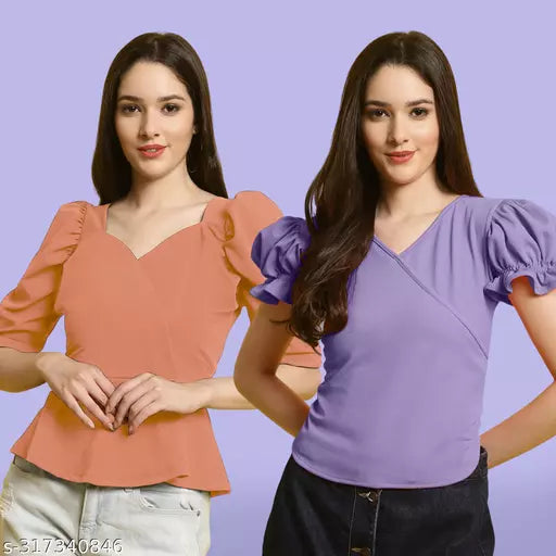 Clasic Casual Fashion Forward Women's Top - Pack of 2