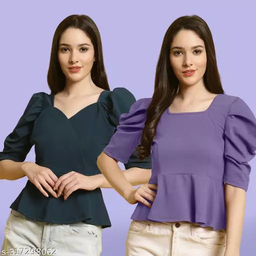Clasic Casual Fashion Forward Women's Top - Pack of 2