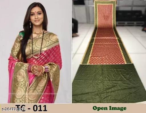 Zari Satin Digital Print Saree