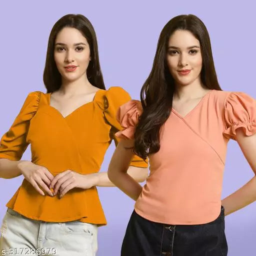 Clasic Casual Fashion Forward Women's Top - Pack of 2