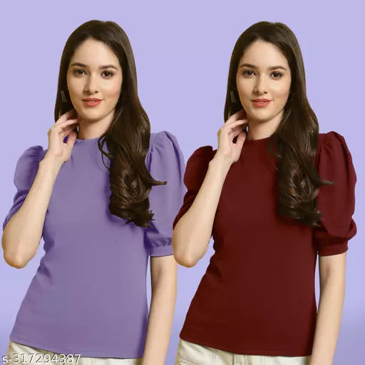 Clasic Casual Fashion Forward Women's Tops - Pack of 2